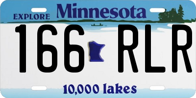 MN license plate 166RLR