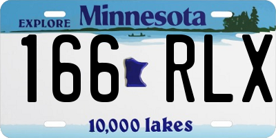 MN license plate 166RLX