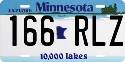 MN license plate 166RLZ