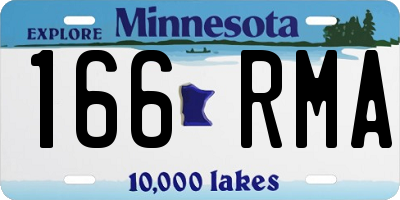 MN license plate 166RMA