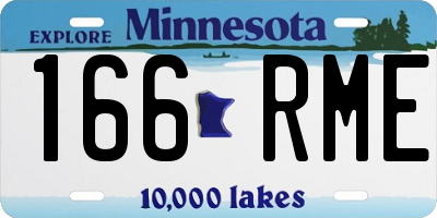 MN license plate 166RME