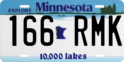 MN license plate 166RMK