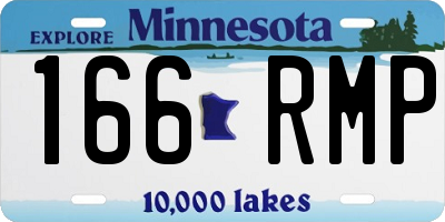 MN license plate 166RMP