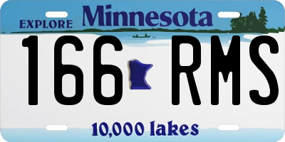 MN license plate 166RMS