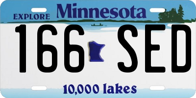 MN license plate 166SED