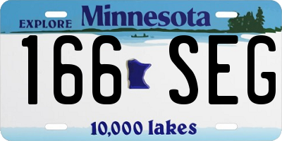 MN license plate 166SEG