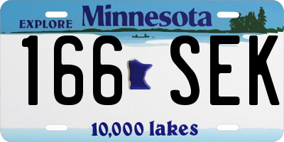 MN license plate 166SEK