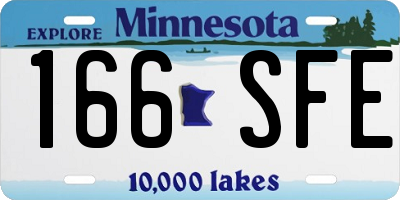 MN license plate 166SFE