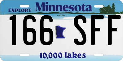 MN license plate 166SFF
