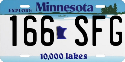 MN license plate 166SFG