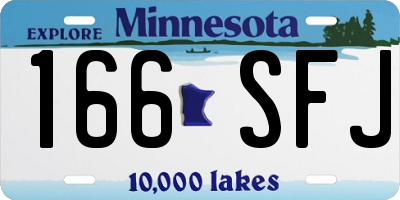 MN license plate 166SFJ