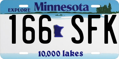 MN license plate 166SFK