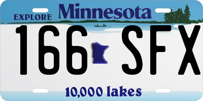 MN license plate 166SFX