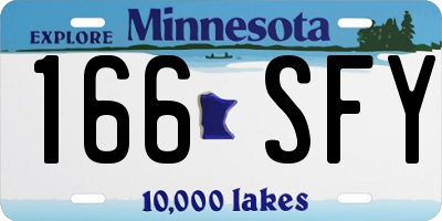 MN license plate 166SFY