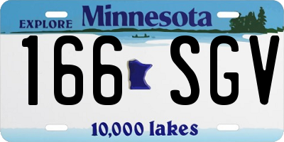 MN license plate 166SGV