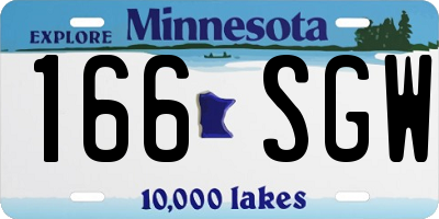 MN license plate 166SGW