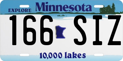 MN license plate 166SIZ
