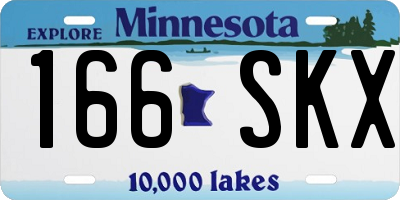 MN license plate 166SKX