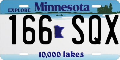 MN license plate 166SQX