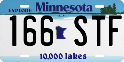 MN license plate 166STF