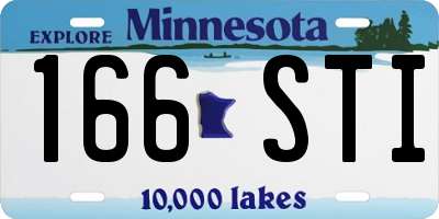 MN license plate 166STI