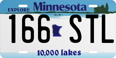 MN license plate 166STL