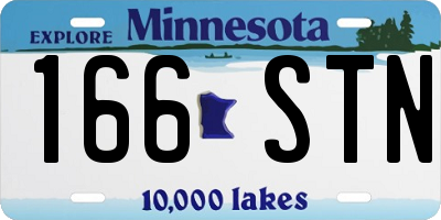 MN license plate 166STN