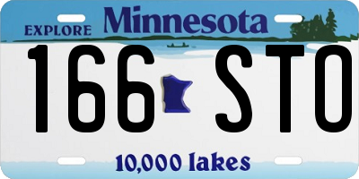 MN license plate 166STO