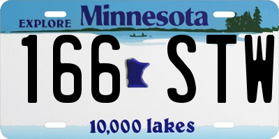 MN license plate 166STW