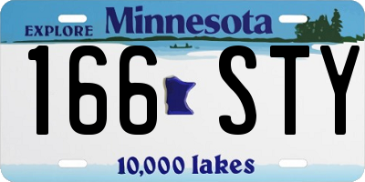 MN license plate 166STY