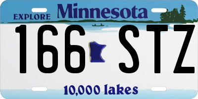 MN license plate 166STZ