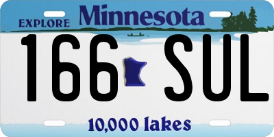 MN license plate 166SUL