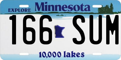 MN license plate 166SUM