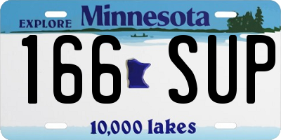 MN license plate 166SUP