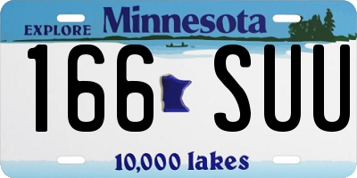MN license plate 166SUU