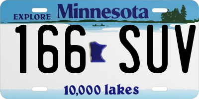 MN license plate 166SUV