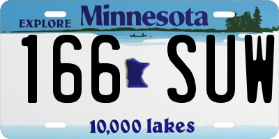 MN license plate 166SUW