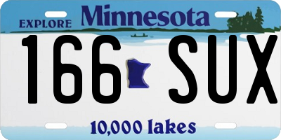 MN license plate 166SUX