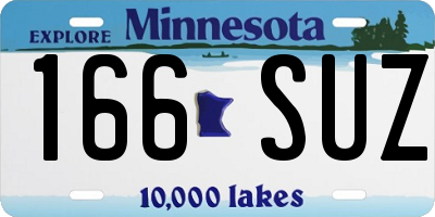 MN license plate 166SUZ