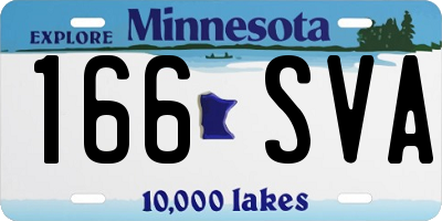 MN license plate 166SVA