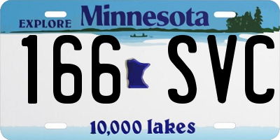 MN license plate 166SVC