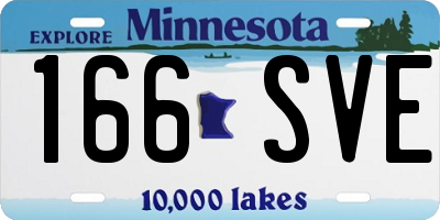 MN license plate 166SVE