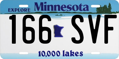 MN license plate 166SVF
