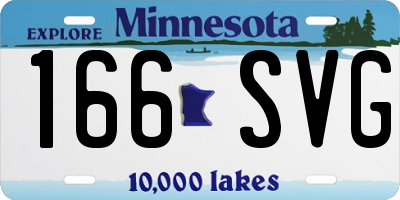 MN license plate 166SVG