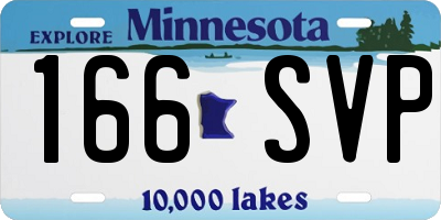 MN license plate 166SVP