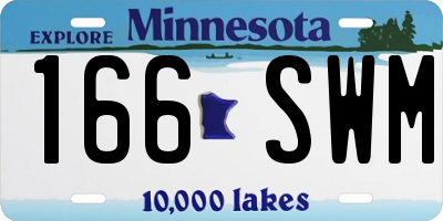 MN license plate 166SWM
