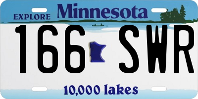 MN license plate 166SWR