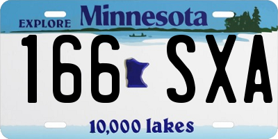 MN license plate 166SXA