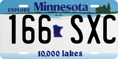 MN license plate 166SXC