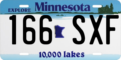 MN license plate 166SXF